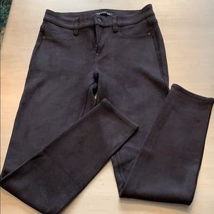 Level 99 Black Suede Look Skinny Jeans